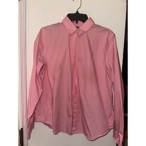 Lauren by Ralph Lauren Non-Iron Long Sleeve Button Up Striped Shirt